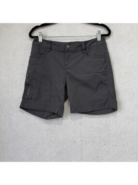 PrAna Cargo Shorts Womens 2 Gray Stretch Hiking Outdoor Pockets W3HAZE115